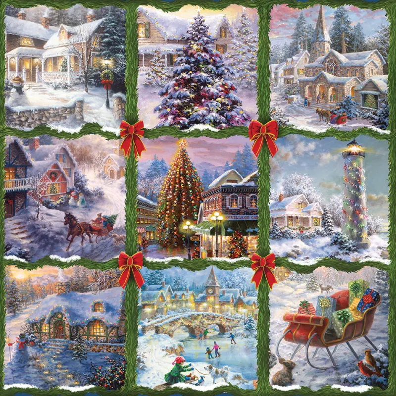 Alipson - Christmas Nine Patch - 1000 Piece Jigsaw Puzzle New