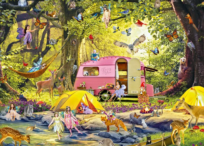 Alipson - Fairy Camping with Forest Friends - 1000 Piece Jigsaw Puzzle Online