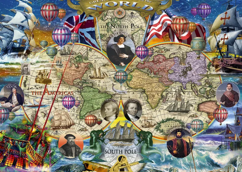 Alipson - Great Explorers of the World - 1500 Piece Jigsaw Puzzle Outlet