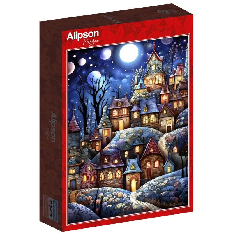 Alipson - Village Under The Moon - 1000 Piece Jigsaw Puzzle Clearance