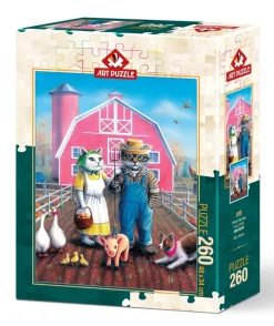 Art Puzzle - Cat Farm - 260 Piece Jigsaw Puzzle New