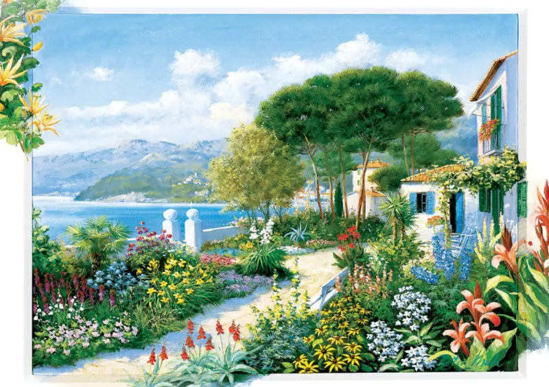 Art Puzzle - Coastline Town - 1500 Piece Jigsaw Puzzle New