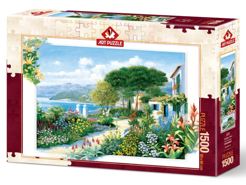 Art Puzzle - Coastline Town - 1500 Piece Jigsaw Puzzle New