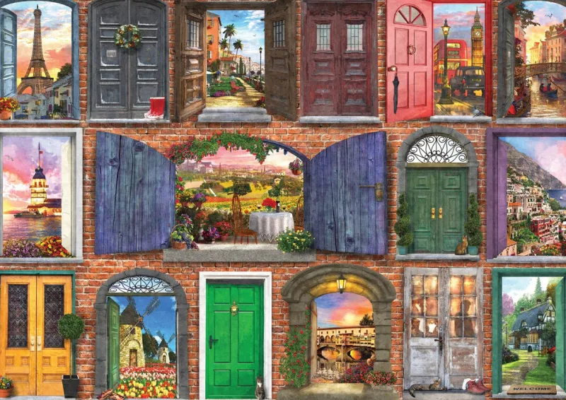 Art Puzzle - Doors of Europe - 1000 Piece Jigsaw Puzzle Outlet
