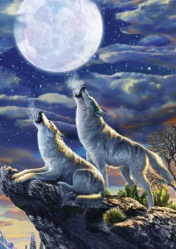Art Puzzle - Full Moon Wolves - 1000 Piece Jigsaw Puzzle Best