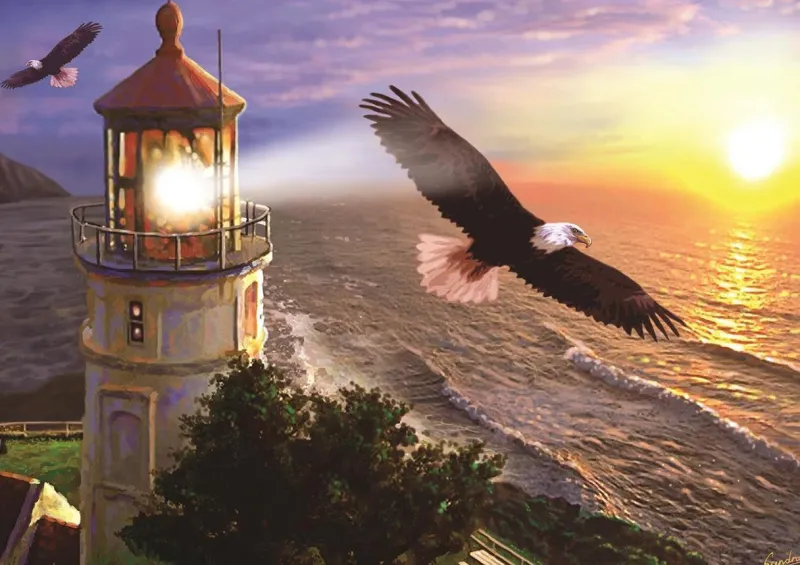 Art Puzzle - High Flight at the Sun Rise - 1000 Piece Jigsaw Puzzle Online