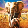 Art Puzzle - Mother Elephant - 1000 Piece Jigsaw Puzzle Outlet