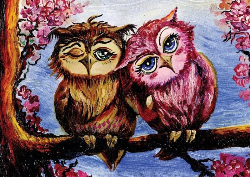 Art Puzzle - Owls in Love - 1000 Piece Jigsaw Puzzle Hot