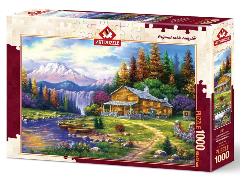 Art Puzzle - Sunset in the Mountains - 1000 piece jigsaw puzzle Best