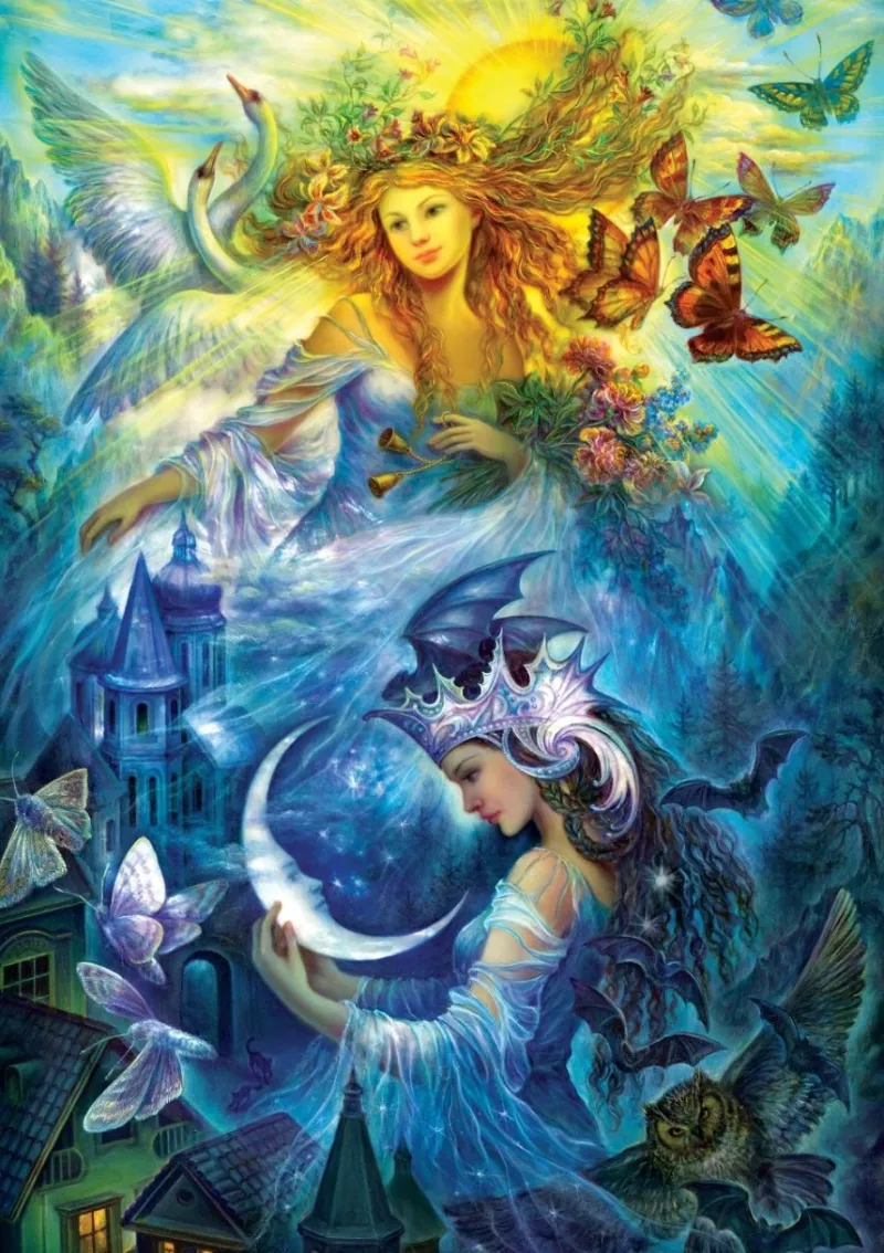 Art Puzzle - The Day and Night Princesses - 1000 Piece Jigsaw Puzzle Discount
