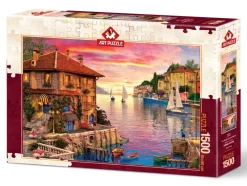 Art Puzzle - The Mediterranean Harbour - 1500 Piece Jigsaw Puzzle New