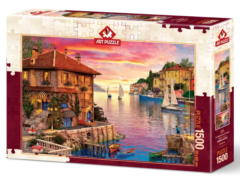 Art Puzzle - The Mediterranean Harbour - 1500 Piece Jigsaw Puzzle New