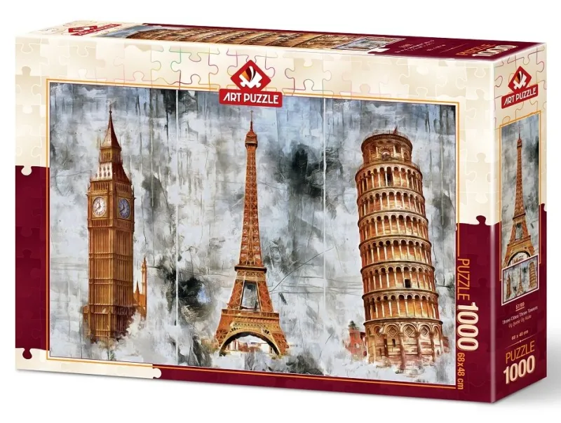 Art Puzzle - Three Cities - Three Towers - 1000 Piece Jigsaw Puzzle Hot