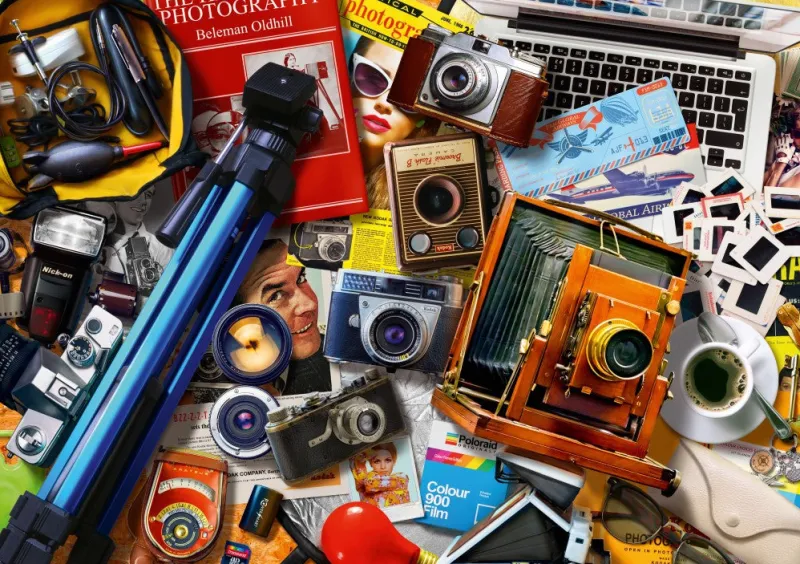 Bluebird - Retro Camera Tabletop - 1000 Piece Jigsaw Puzzle Discount