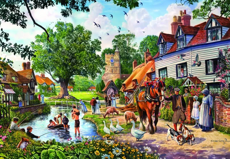 Bluebird - A Village in Summer - 1000 Piece Jigsaw Puzzle Discount