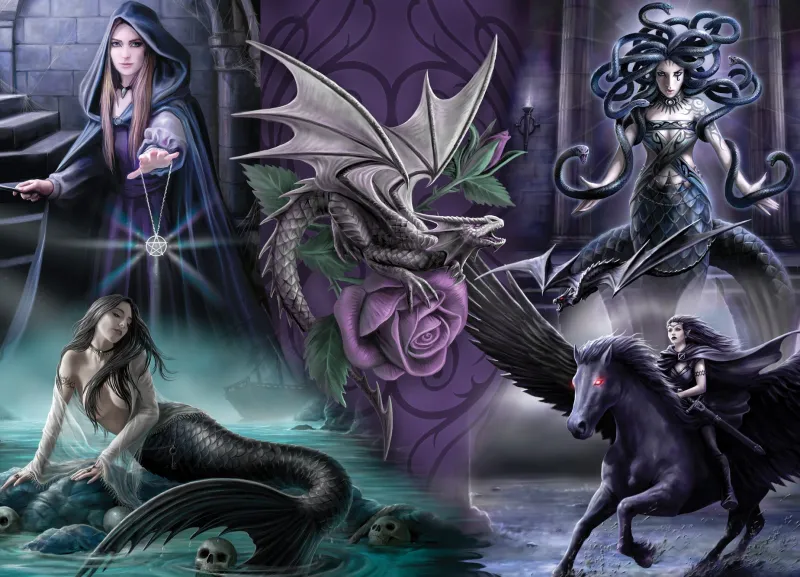 Bluebird - Anne Stokes - Gothic Dreams - 1000 Piece Jigsaw Puzzle Hot