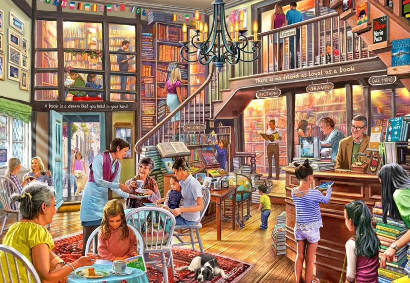 Bluebird - Bookshop Tearoom - 1000 Piece Jigsaw Puzzle Clearance
