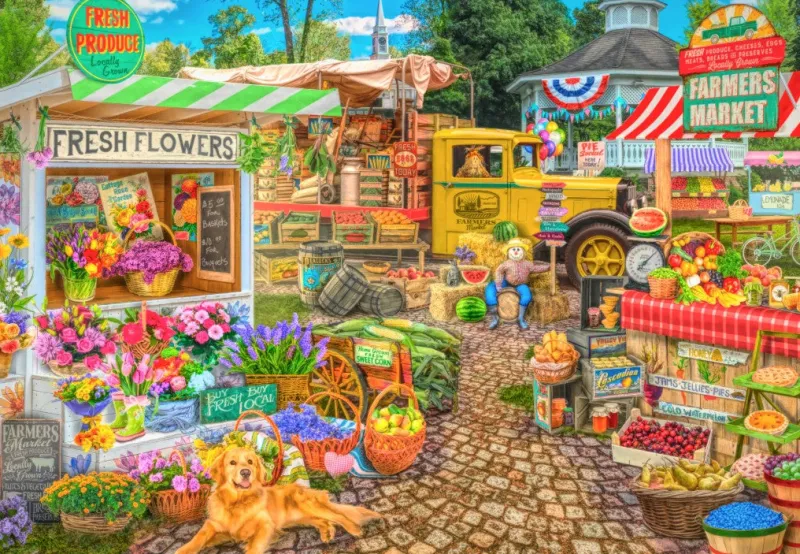 Bluebird - Farmers Market Spring Summer Season - 1000 Piece Jigsaw Puzzle Discount