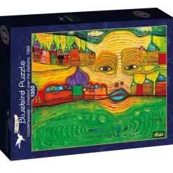 Art by Bluebird Bluebird - Hundertwasser - Irinaland over the Balkans, 1969 - 1000 piece jigsaw puzzle Outlet
