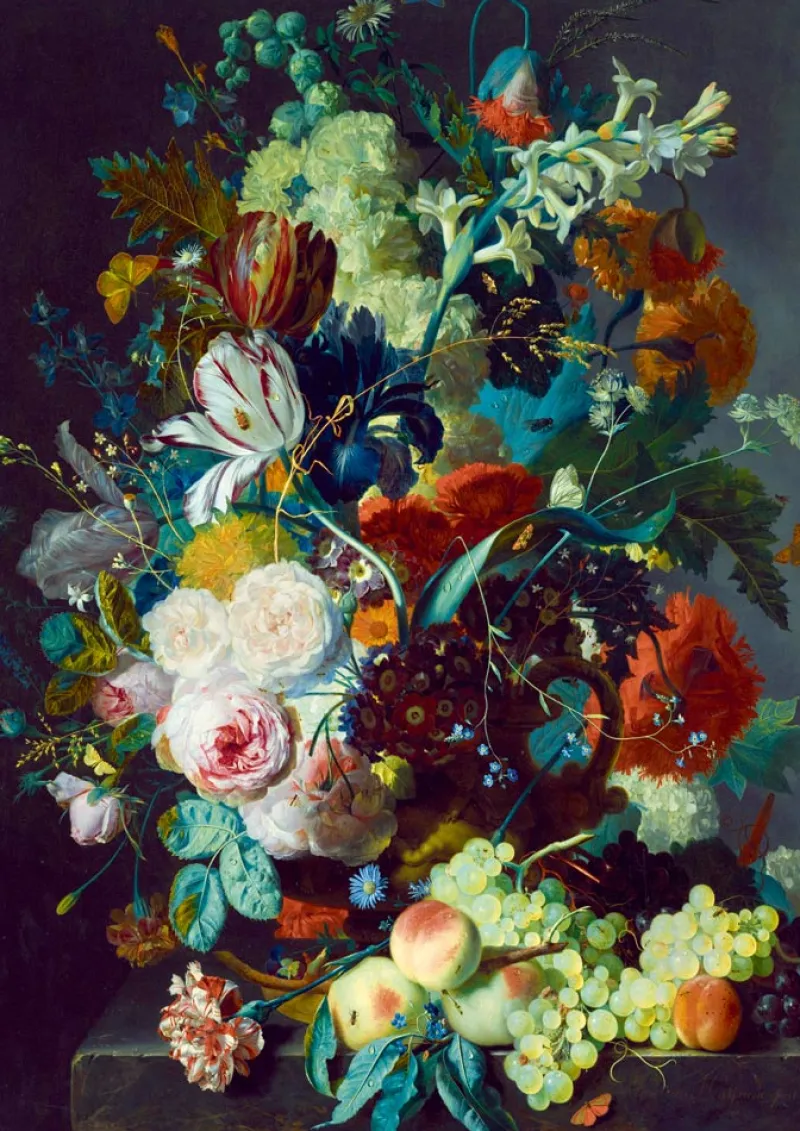 Bluebird - Jan Van Huysum - Still Life with Flowers and Fruit, 1715 - 1000 Piece Jigsaw Puzzle Clearance