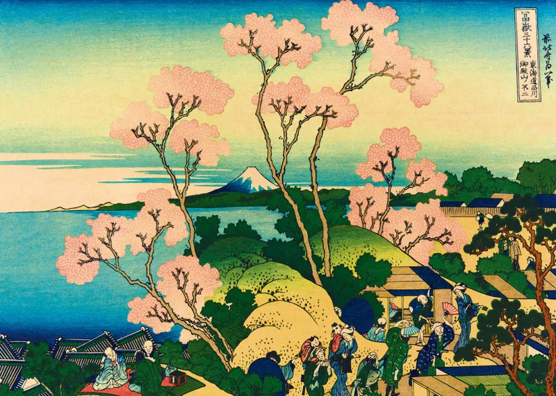 Bluebird - Katsushika Hokusai - Shinagawa on the Tokaido, 1832 - 1000 Piece Jigsaw Puzzle Fashion