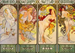 Art by Bluebird Bluebird - Mucha - Four Seasons, 1900 - 1000 piece jigsaw puzzle New