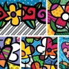Bluebird - Romero Britto - Collage: Hearts and Flowers - 1500 Piece Jigsaw Puzzle Fashion