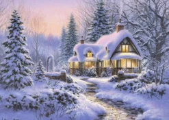 Bluebird - Winter's Blanket Wouldbie Cottage - 500 Piece Jigsaw Puzzle Outlet