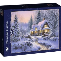 Bluebird - Winter's Blanket Wouldbie Cottage - 500 Piece Jigsaw Puzzle Outlet