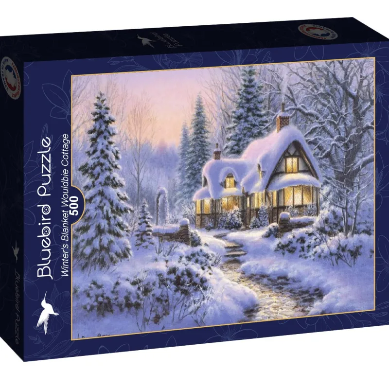 Bluebird - Winter's Blanket Wouldbie Cottage - 500 Piece Jigsaw Puzzle Outlet