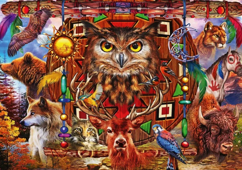 Bluebird Puzzle - Animal Totem - 4000 Piece Jigsaw Puzzle Clearance