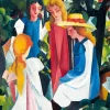 Art by Bluebird Bluebird Puzzle - August Macke - Four Girls, 1913 - 1000 Piece Jigsaw Puzzle Clearance
