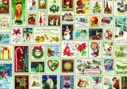 Bluebird Puzzle - Christmas Stamps - 1000 Piece Jigsaw Puzzle Online