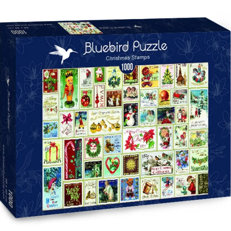 Bluebird Puzzle - Christmas Stamps - 1000 Piece Jigsaw Puzzle Online