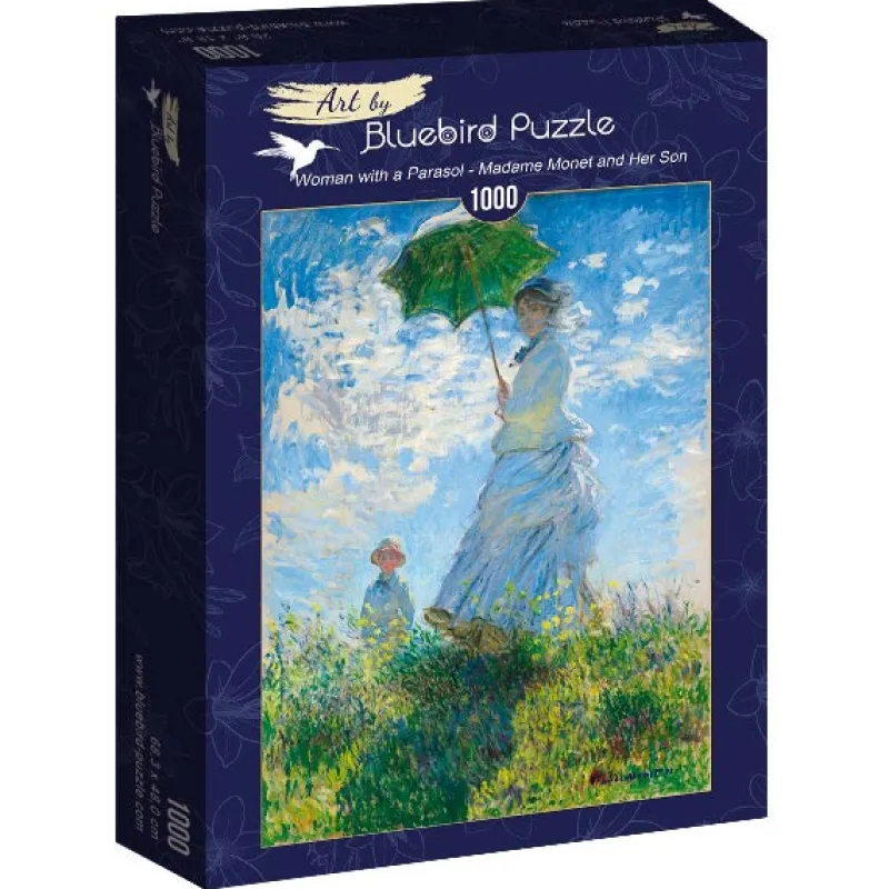 Art by Bluebird Bluebird Puzzle - Claude Monet - Woman with a Parasol - Madame Monet and Her Son - 1000 Piece Jigsaw Puzzle Fashion