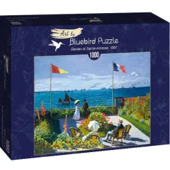 Art by Bluebird Bluebird Puzzle - Claude Monet - Garden at Sainte-Adresse, 1867 - 1000 Piece Jigsaw Puzzle Fashion