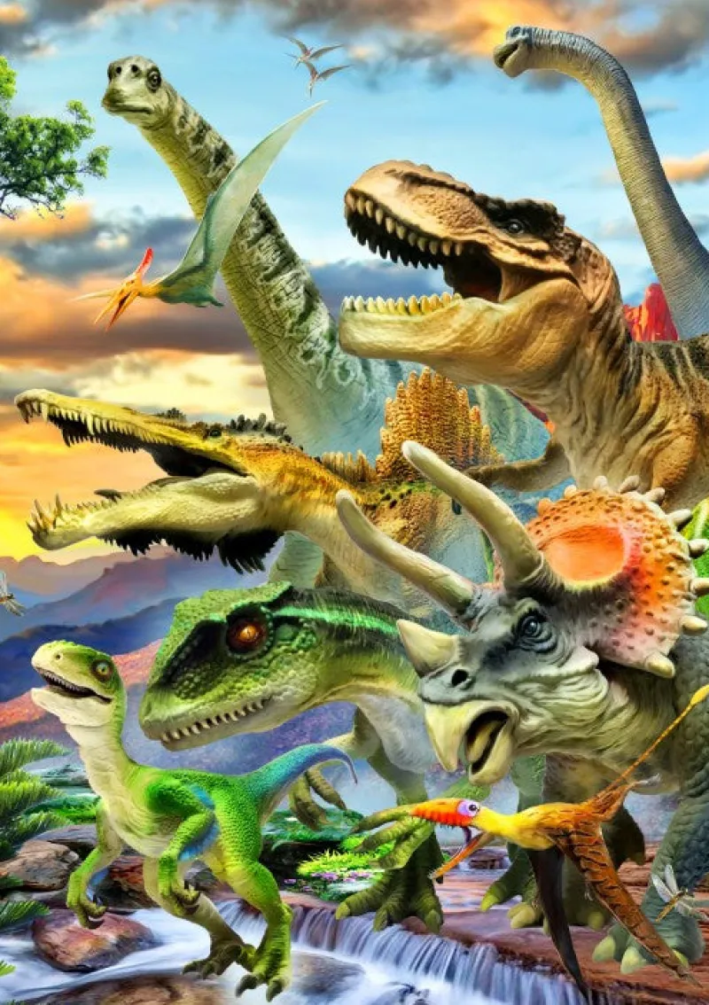 Bluebird Puzzle - Dino Sunset - 1000 Piece Jigsaw Puzzle Online
