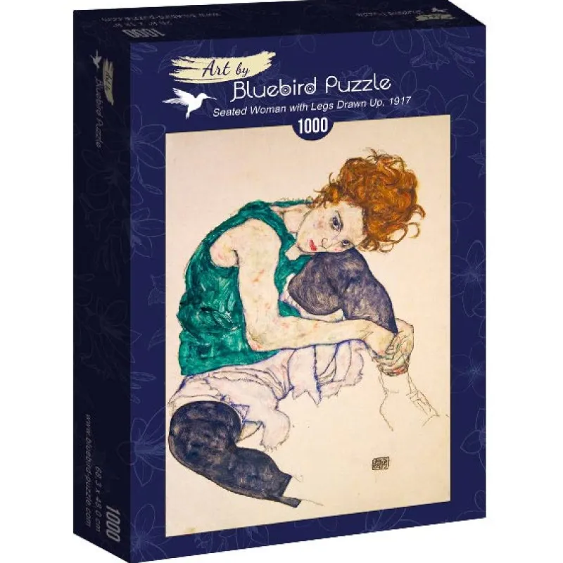 Art by Bluebird Bluebird Puzzle - Egon Schiele - Seated Woman with Legs Drawn Up, 1917 - 1000 Piece Jigsaw Puzzle Clearance