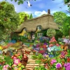 Bluebird Puzzle - English Cottage Garden - 1000 Piece Jigsaw Puzzle Online