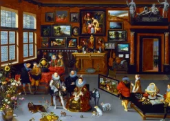 Art by Bluebird Bluebird Puzzle - Hieronymus Francken Iicirca - The Archdukes Albert and Isabella Visiting a Collector's Cabinet, 1623 - 1000 Piece Jigsaw Puzzle Online