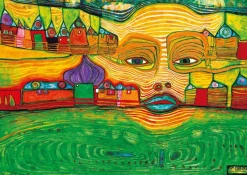 Art by Bluebird Bluebird Puzzle - Hundertwasser - Irinaland over the Balkans, 1969 - 1000 Piece Jigsaw Puzzle Fashion