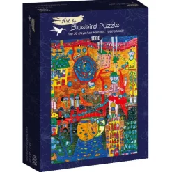 Art by Bluebird Bluebird Puzzle - Hundertwasser - The 30 Days Fax Painting, 1996 - 1000 Piece Jigsaw Puzzle Fashion
