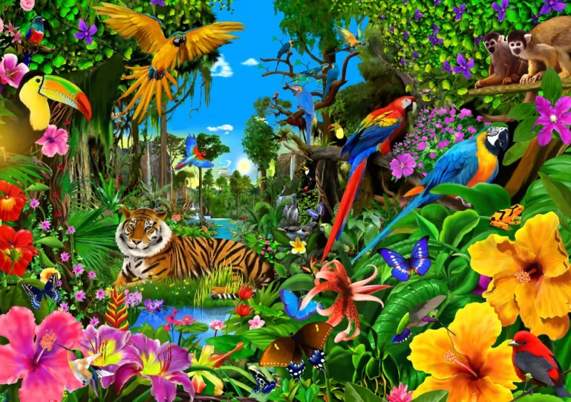 Bluebird Puzzle - Jungle Sunrise - 1500 Piece Jigsaw Puzzle Clearance