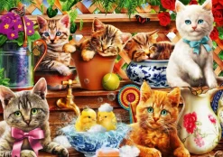 Bluebird Puzzle - Kittens in the Potting Shed - 1000 Piece Jigsaw Puzzle Online