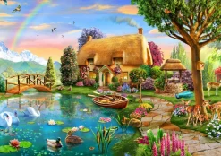 Bluebird Puzzle - Lakeside Cottage - 1000 Piece Jigsaw Puzzle Online