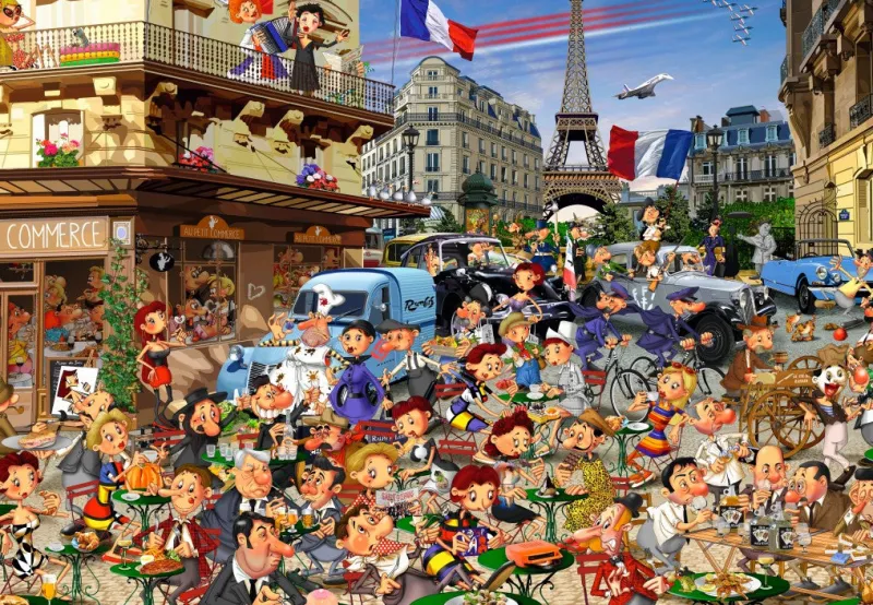 Bluebird Puzzle - Les Trente Glorieuses - 1000 Piece Jigsaw Puzzle Clearance
