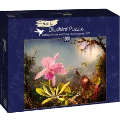 Art by Bluebird Bluebird Puzzle - Martin Johnson Heade - Cattleya Orchid and Three Hummingbirds, 1871 - 1000 Piece Jigsaw Puzzle Discount