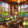 Bluebird Puzzle - Mount Cabin View - 1000 piece jigsaw puzzle Fashion