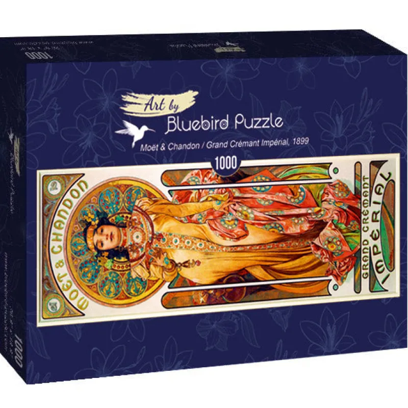 Art by Bluebird Bluebird Puzzle - Mucha - Moët & Chandon-Grand Crémant Impérial, 1899 - 1000 Piece Jigsaw Puzzle Online