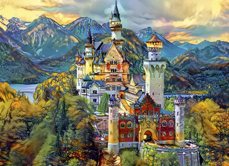 Bluebird Puzzle - Neuschwanstein Castle, Fussen, Germany - 1000 Piece Jigsaw Puzzle Discount